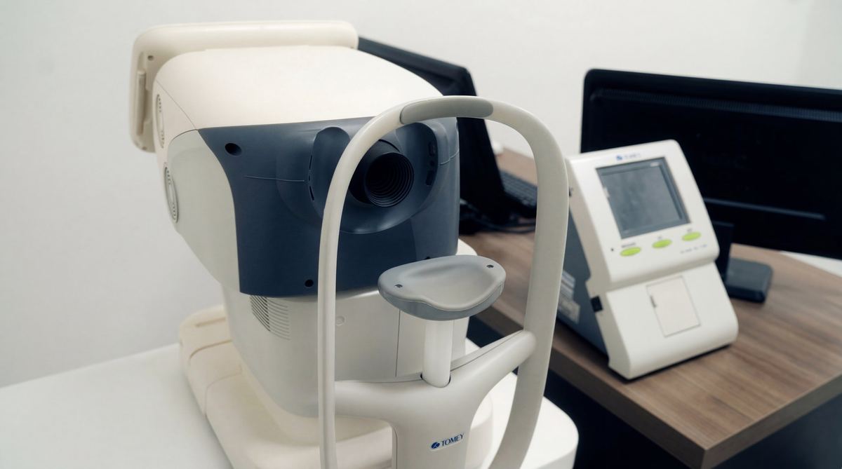 Equipamento de exame oftalmológico no Catarata Center